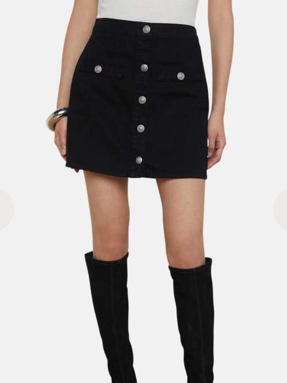 L’Agence Kris Button Front Mini Skirt